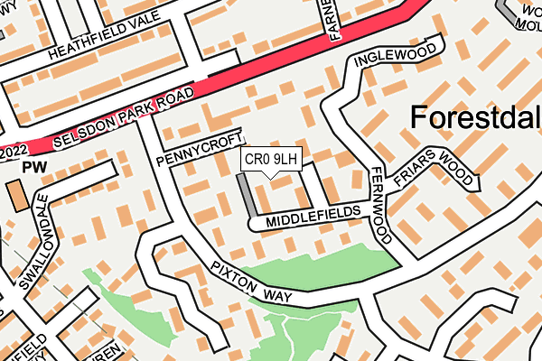 CR0 9LH map - OS OpenMap – Local (Ordnance Survey)