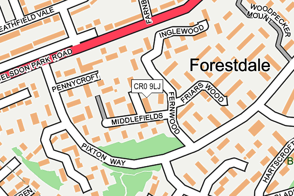 CR0 9LJ map - OS OpenMap – Local (Ordnance Survey)