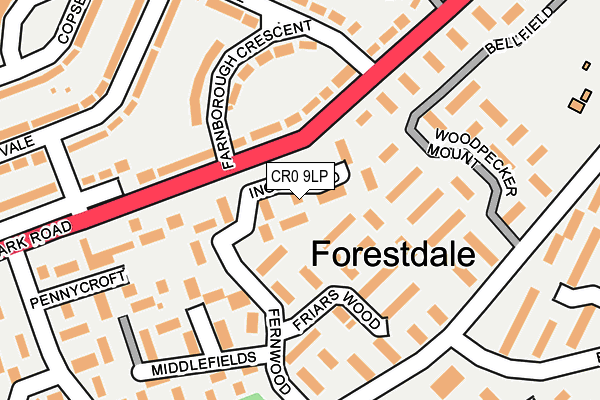 CR0 9LP map - OS OpenMap – Local (Ordnance Survey)