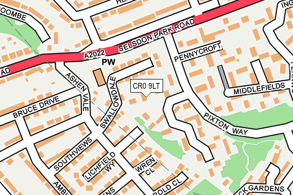 CR0 9LT map - OS OpenMap – Local (Ordnance Survey)