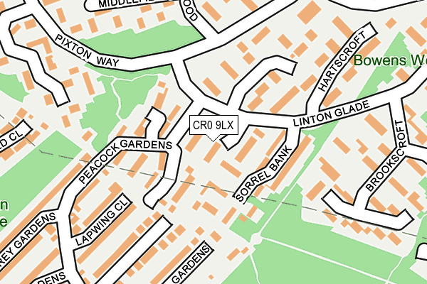 CR0 9LX map - OS OpenMap – Local (Ordnance Survey)