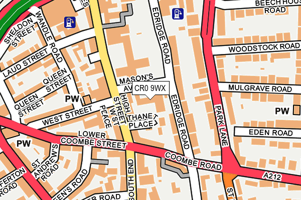 CR0 9WX map - OS OpenMap – Local (Ordnance Survey)