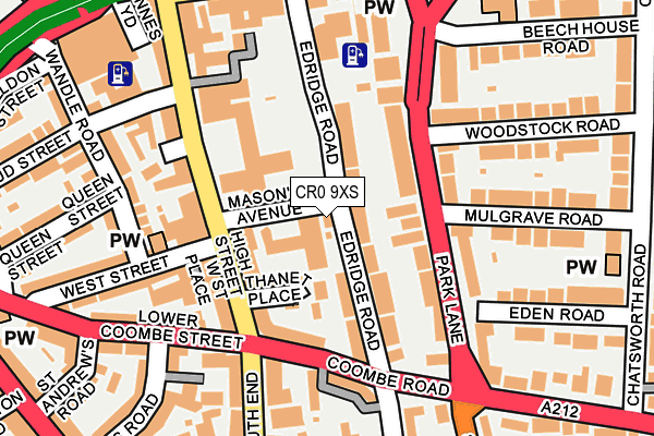 CR0 9XS map - OS OpenMap – Local (Ordnance Survey)