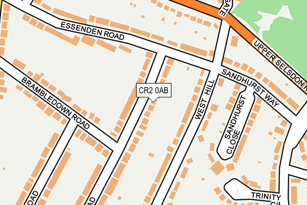 CR2 0AB map - OS OpenMap – Local (Ordnance Survey)