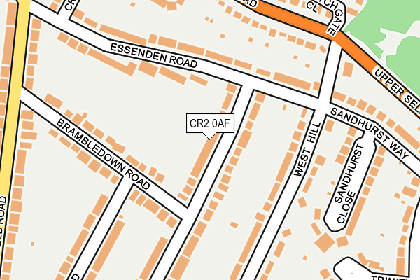 CR2 0AF map - OS OpenMap – Local (Ordnance Survey)