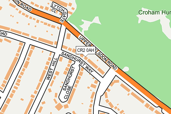 CR2 0AH map - OS OpenMap – Local (Ordnance Survey)
