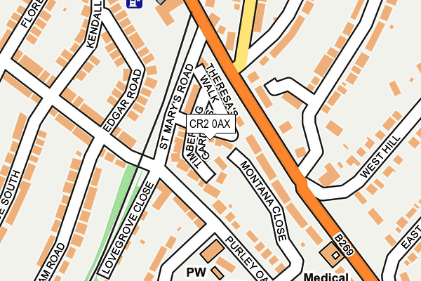 CR2 0AX map - OS OpenMap – Local (Ordnance Survey)