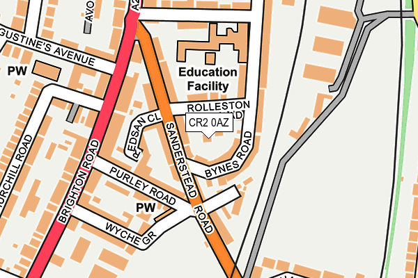 CR2 0AZ map - OS OpenMap – Local (Ordnance Survey)
