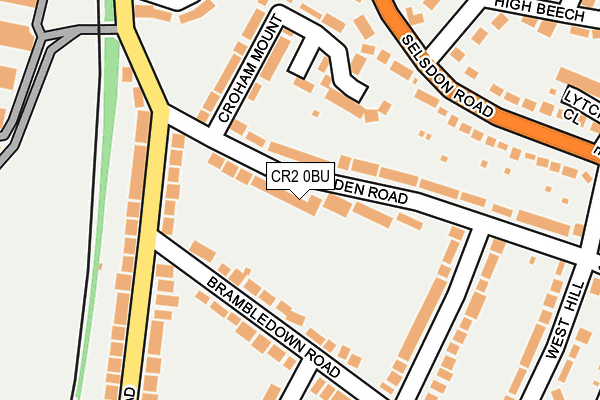 CR2 0BU map - OS OpenMap – Local (Ordnance Survey)
