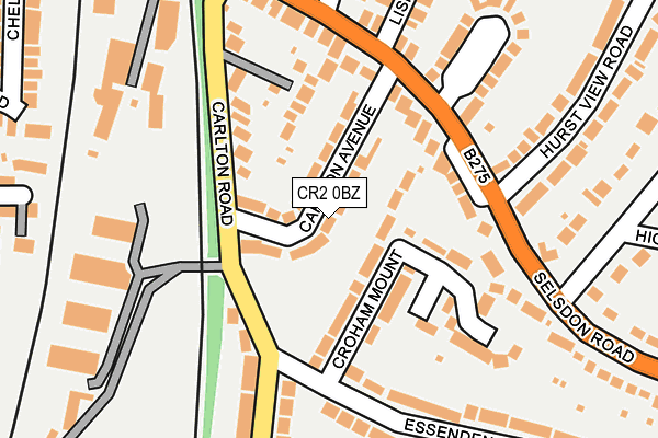 CR2 0BZ map - OS OpenMap – Local (Ordnance Survey)