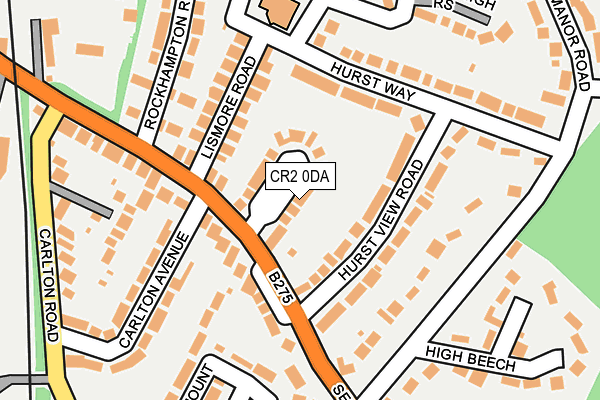 CR2 0DA map - OS OpenMap – Local (Ordnance Survey)