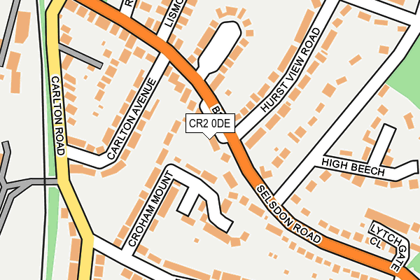 CR2 0DE map - OS OpenMap – Local (Ordnance Survey)