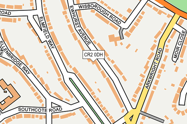 CR2 0DH map - OS OpenMap – Local (Ordnance Survey)