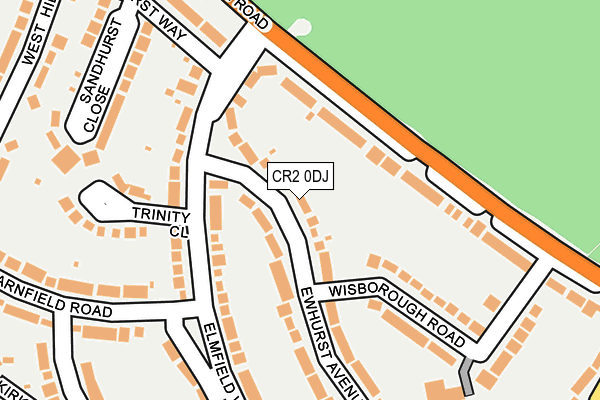 CR2 0DJ map - OS OpenMap – Local (Ordnance Survey)