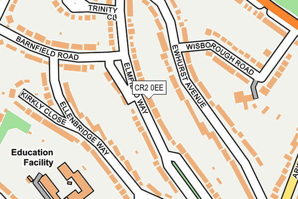 CR2 0EE map - OS OpenMap – Local (Ordnance Survey)