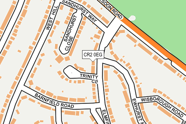 CR2 0EG map - OS OpenMap – Local (Ordnance Survey)