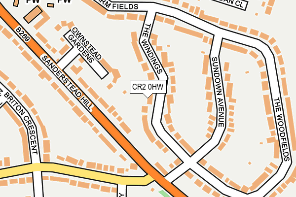 CR2 0HW map - OS OpenMap – Local (Ordnance Survey)