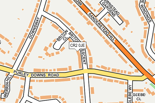 CR2 0JE map - OS OpenMap – Local (Ordnance Survey)