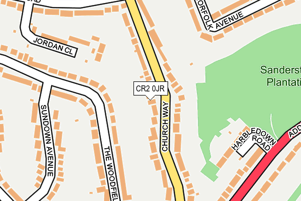 CR2 0JR map - OS OpenMap – Local (Ordnance Survey)