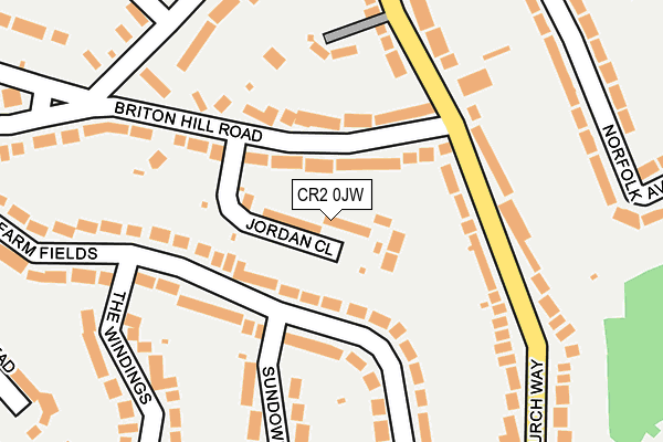 CR2 0JW map - OS OpenMap – Local (Ordnance Survey)