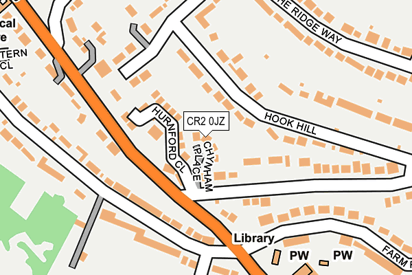 CR2 0JZ map - OS OpenMap – Local (Ordnance Survey)