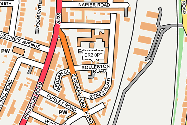 CR2 0PT map - OS OpenMap – Local (Ordnance Survey)