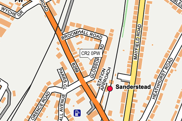 CR2 0PW map - OS OpenMap – Local (Ordnance Survey)