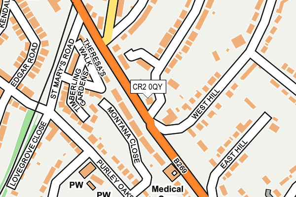 CR2 0QY map - OS OpenMap – Local (Ordnance Survey)