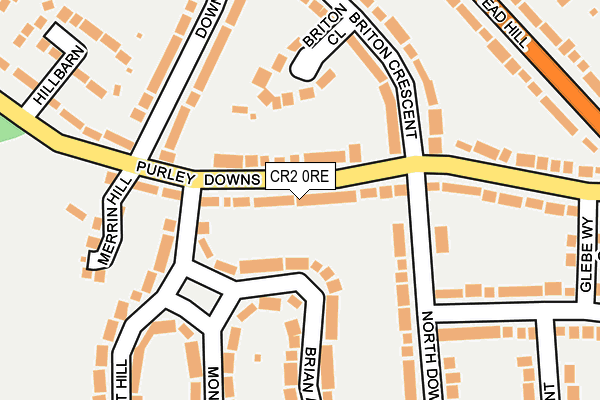 CR2 0RE map - OS OpenMap – Local (Ordnance Survey)