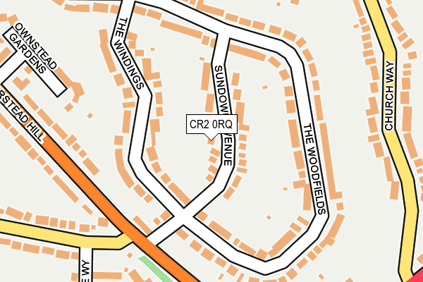 CR2 0RQ map - OS OpenMap – Local (Ordnance Survey)