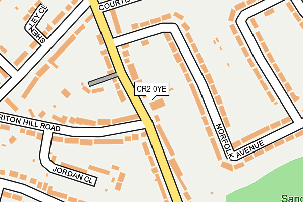 CR2 0YE map - OS OpenMap – Local (Ordnance Survey)