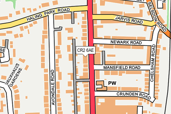 CR2 6AE map - OS OpenMap – Local (Ordnance Survey)