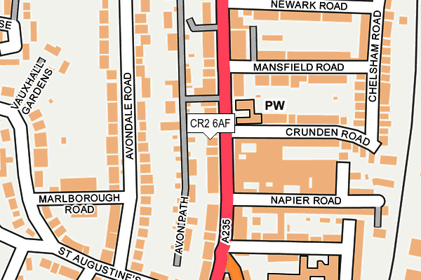 CR2 6AF map - OS OpenMap – Local (Ordnance Survey)