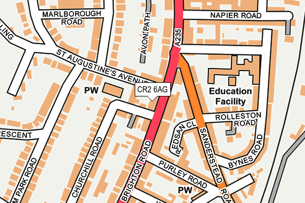 CR2 6AG map - OS OpenMap – Local (Ordnance Survey)