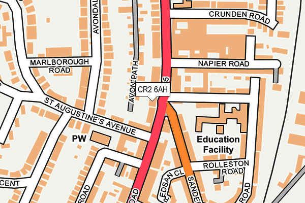 CR2 6AH map - OS OpenMap – Local (Ordnance Survey)