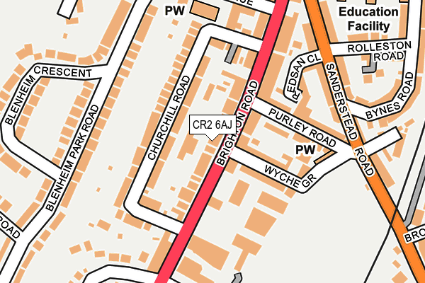 CR2 6AJ map - OS OpenMap – Local (Ordnance Survey)