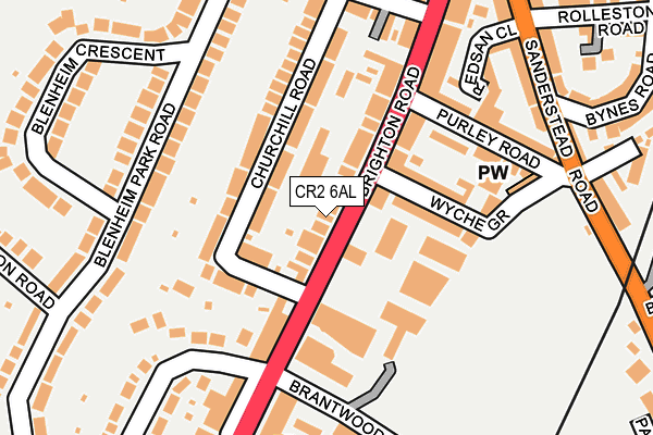 CR2 6AL map - OS OpenMap – Local (Ordnance Survey)