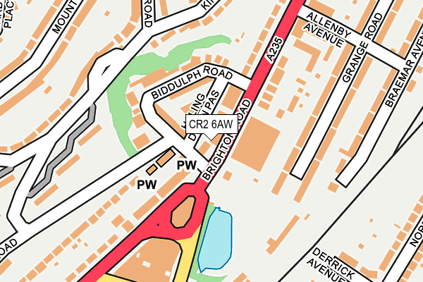 CR2 6AW map - OS OpenMap – Local (Ordnance Survey)