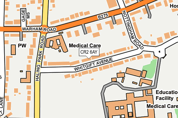 CR2 6AY map - OS OpenMap – Local (Ordnance Survey)