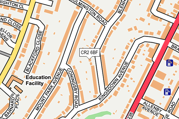 CR2 6BF map - OS OpenMap – Local (Ordnance Survey)