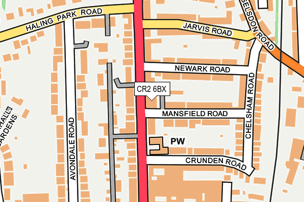 CR2 6BX map - OS OpenMap – Local (Ordnance Survey)