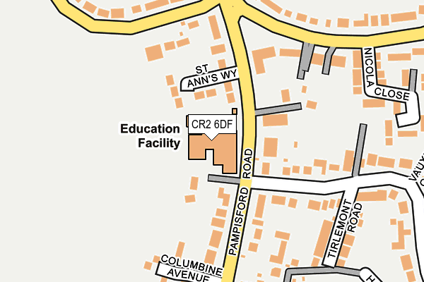 CR2 6DF map - OS OpenMap – Local (Ordnance Survey)