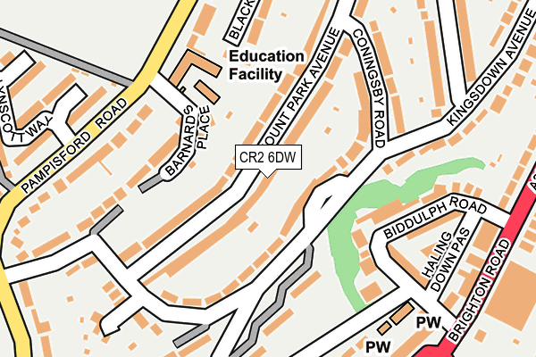 CR2 6DW map - OS OpenMap – Local (Ordnance Survey)