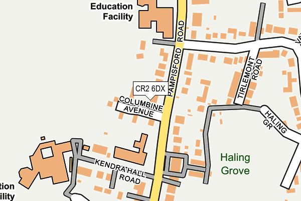 CR2 6DX map - OS OpenMap – Local (Ordnance Survey)