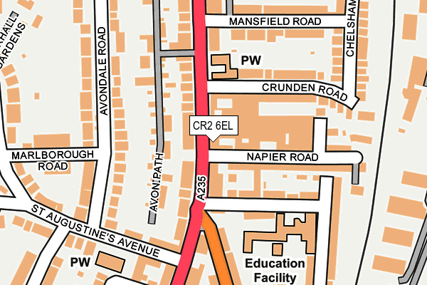 CR2 6EL map - OS OpenMap – Local (Ordnance Survey)