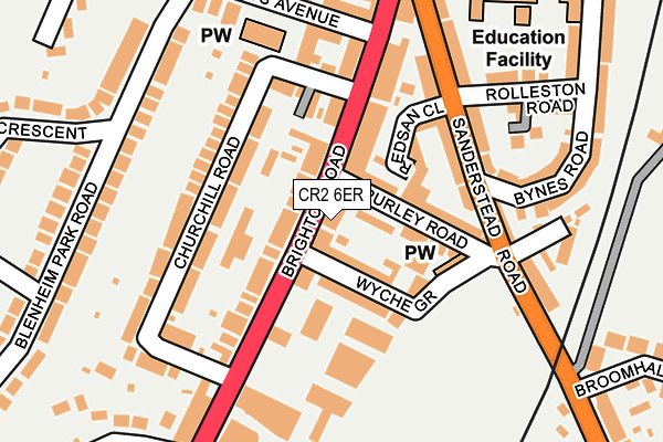 CR2 6ER map - OS OpenMap – Local (Ordnance Survey)