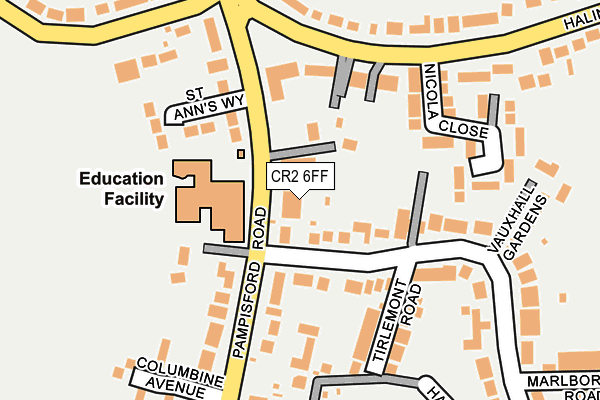 CR2 6FF map - OS OpenMap – Local (Ordnance Survey)