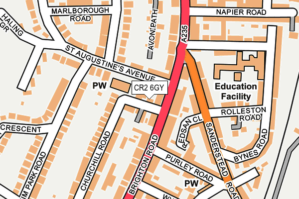 CR2 6GY map - OS OpenMap – Local (Ordnance Survey)