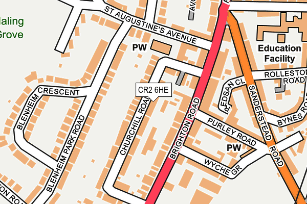 CR2 6HE map - OS OpenMap – Local (Ordnance Survey)