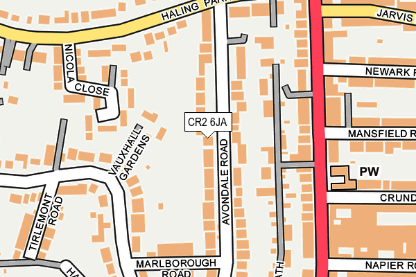 Map of 54 AVONDALE ROAD (CROYDON) LIMITED at local scale